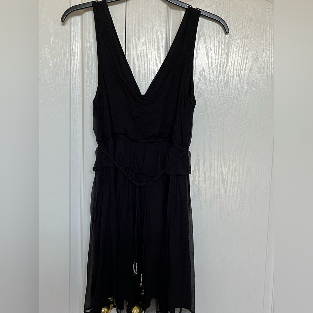 Free people v neck black ruffle sleeveless tunic dress - Picture 5 of 5